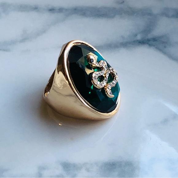 Aldo Faux Emerald Green Snake Ring Size M - Picture 12 of 16